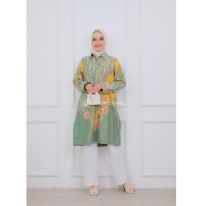 Tunik Batik Wanita Modern Kekinian Motif Flora Fauna