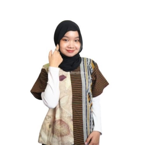 Outer Ecoprint Kombinasi Tenun dan Lurik Asimetris