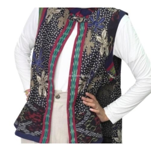 Vest Outer Batik Navy
