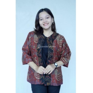 Outer Batik Cap Motif Flora Fauna Bahan Katun Dolby