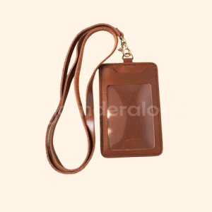 Lanyard ID Brown Kulit Asli