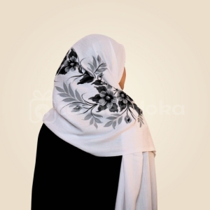 Syal Lukis Warna Putih