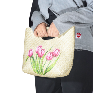 Tas Pandan Lukis Tulip