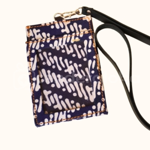 Lanyard ID Card Batik Biru Mix Putih